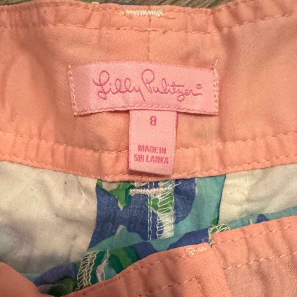 Lilly Pulitzer Green and Blue Floral Shorts - Picture 2 of 3